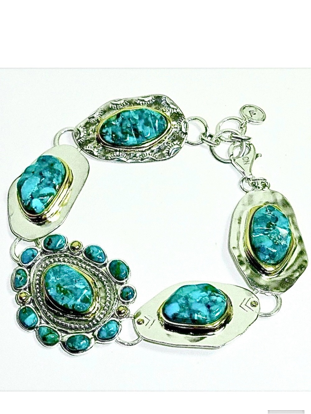 Silpada Sterling Silver, Turquoise & Brass 
“Santa Fe'” Bracelet - Picture 10 of 11